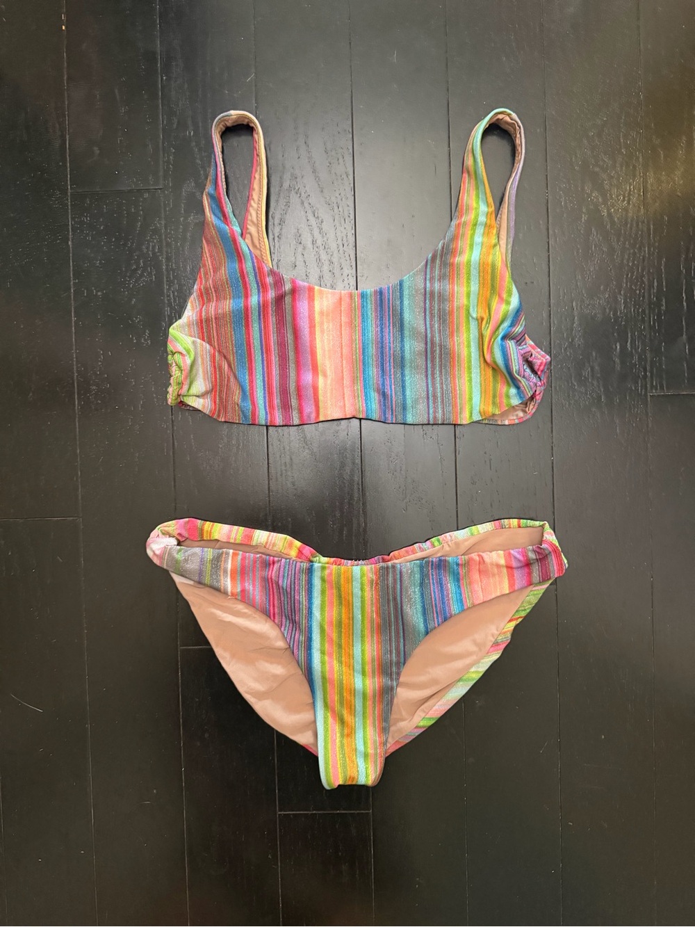 Pilyq 🌈 Rainbow Striped Two-Piece Bikini